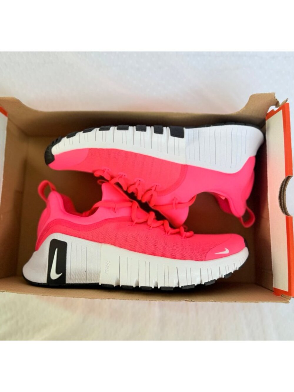 Women's Nike Free Metcon 6 Hot Punch Red White Black FJ7126-600 Crossfit Gym - Picture 7 of 8